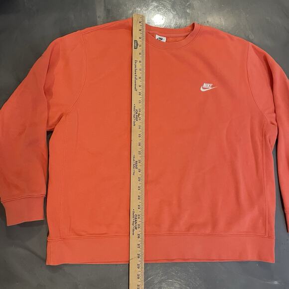 NIKE Sportswear Club Fleece Crewneck Sweatshirt Size XXL Coral Women’s Swoosh - Picture 2 of 7